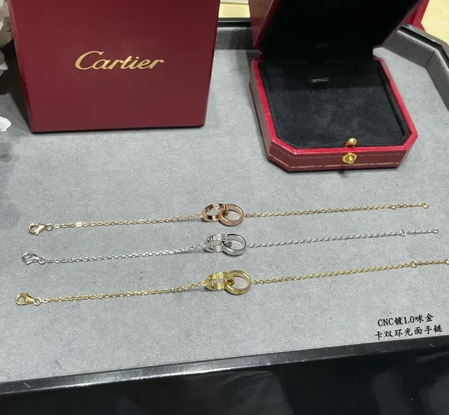 Bracelete Cartier Love Duplo Anel Acabamento Polido 3