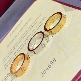 Anillo Cartier Love Oro Rojo Banda Plana Motivo de Tornillo