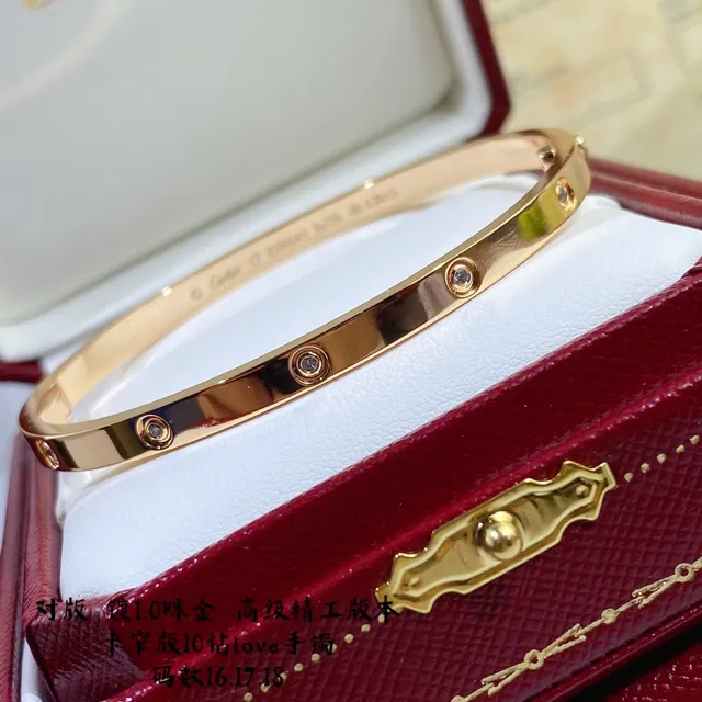 Pulsera Cartier Love de oro y plata banda triple con diamantes de tornillo 5
