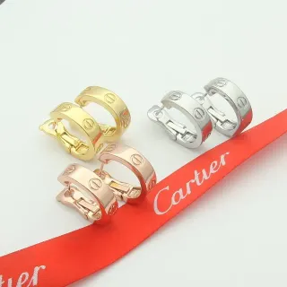 Cartier Love Aretes Bisagra Banda Doble Motivo Tornillo