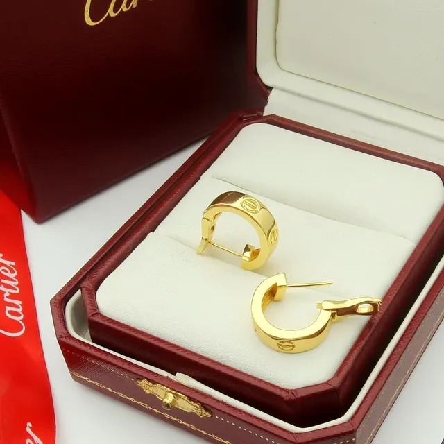 Cartier Love Boucles d'oreilles à charnière à double bande motif vis 2
