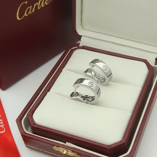 Cartier Love Boucles d'oreilles à charnière à double bande motif vis 4