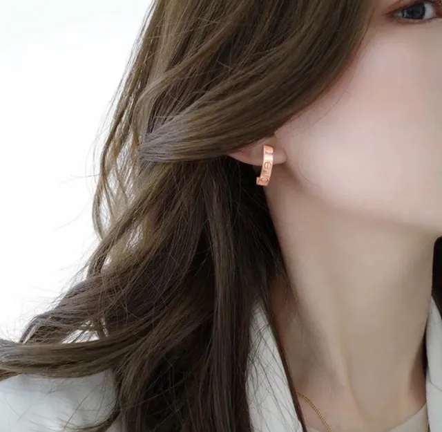 Cartier Love Boucles d'oreilles à charnière à double bande motif vis 5