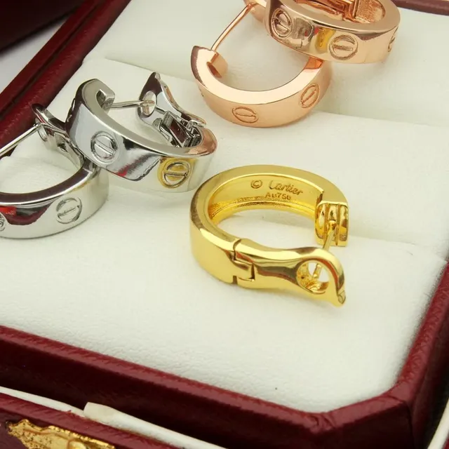 Cartier Love Boucles d'oreilles à charnière à double bande motif vis 6