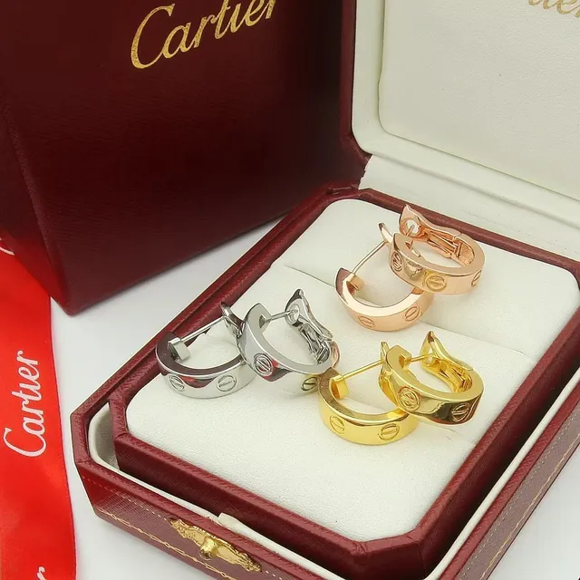 Cartier Love Boucles d'oreilles à charnière à double bande motif vis 7