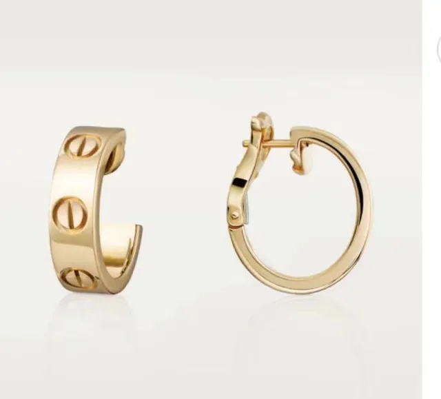 Cartier Love Boucles d'oreilles à charnière à double bande motif vis 8