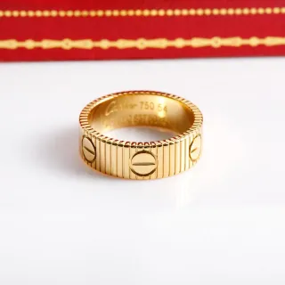 Cartier Love Ring Gold Fluted Screw Motif Ring