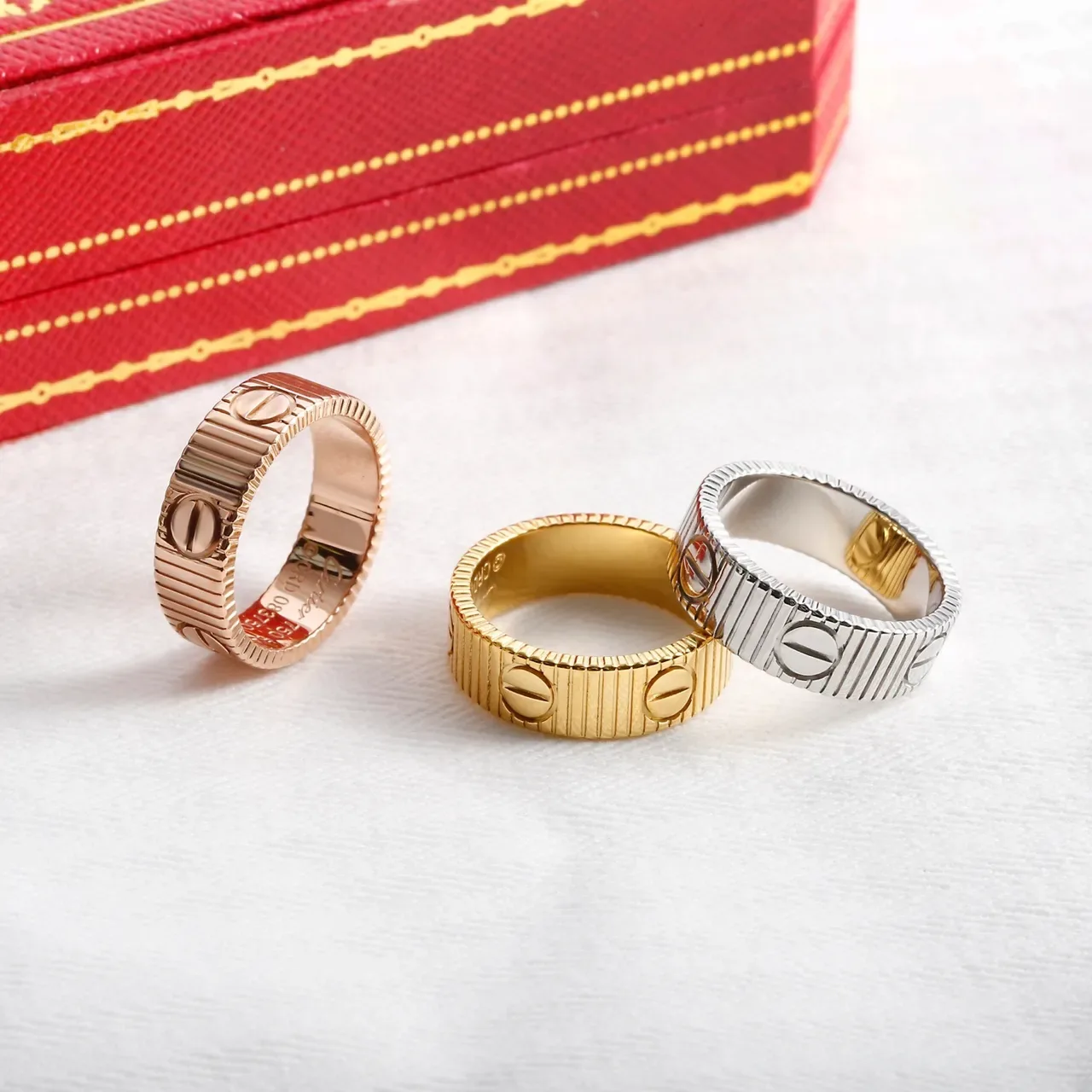 خاتم Cartier Love ذهب وردي أصفر أبيض 4