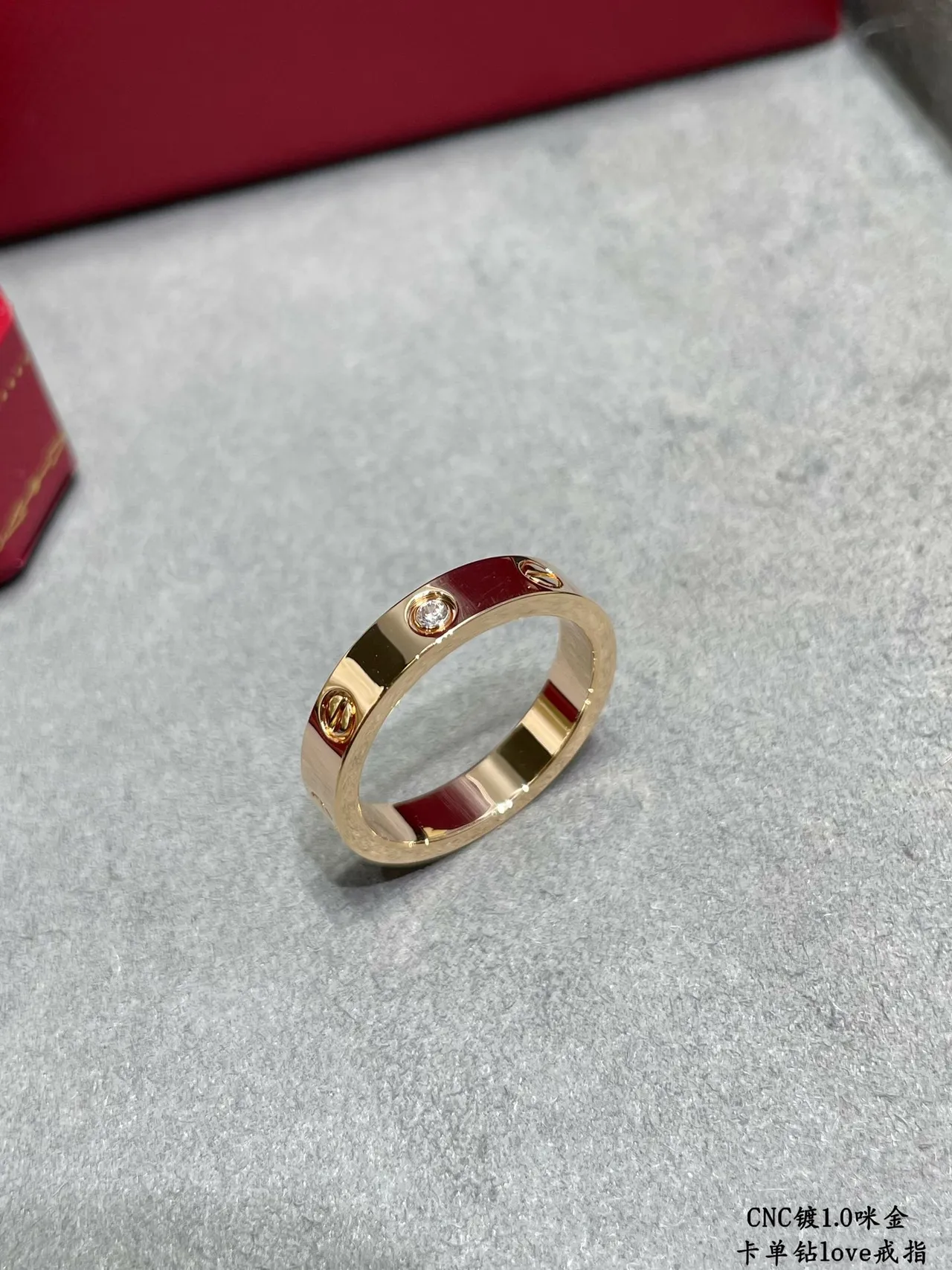 Cartier Love prata ouro Flat-Profile banda parafuso motivo detailing anel 7