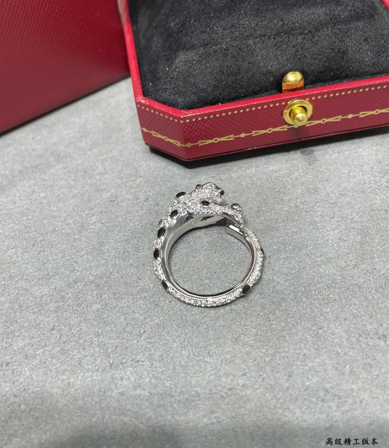 Anel Cartier Panthère Motif Pavé Diamantes e Ônix 7