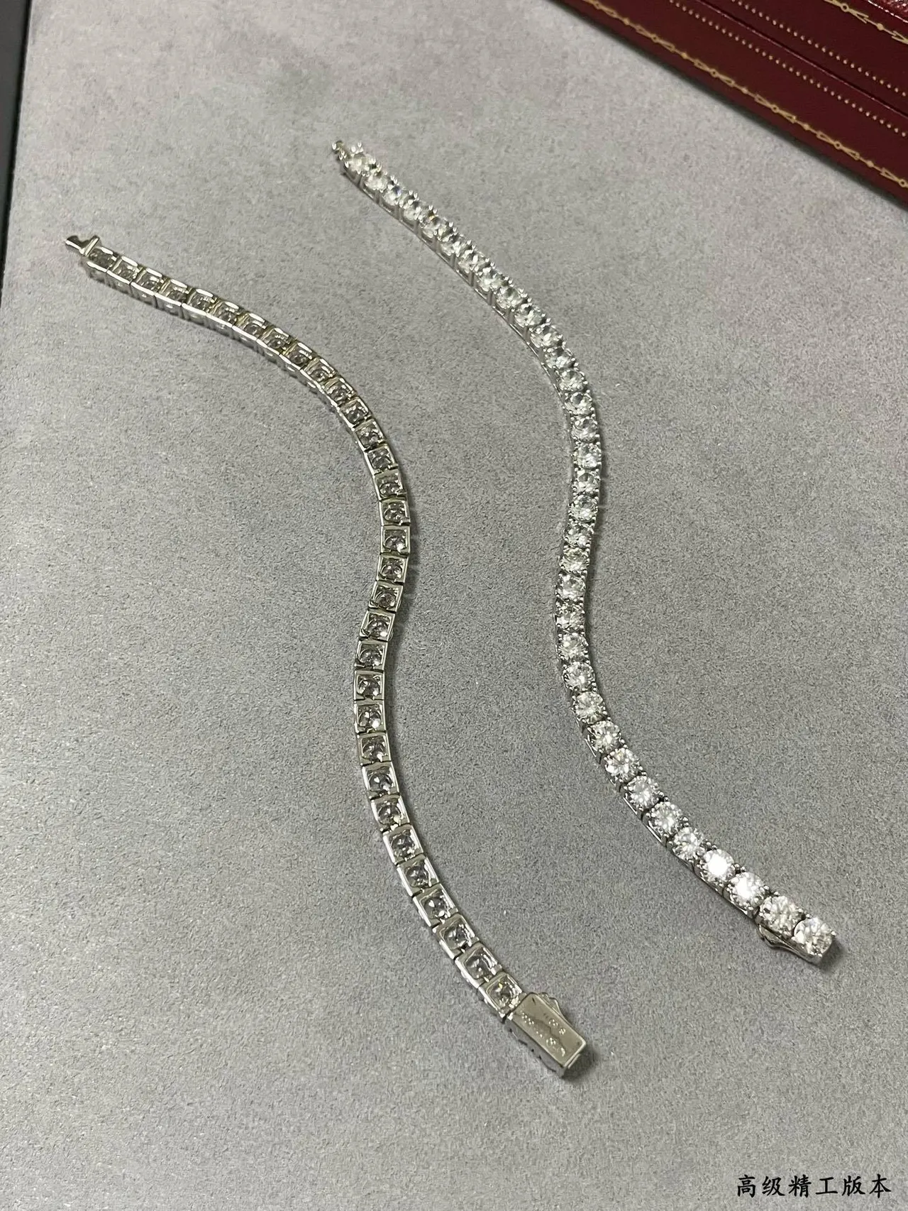 Cartier Silver Gold Channel-Set Single-Row Bracelet 3