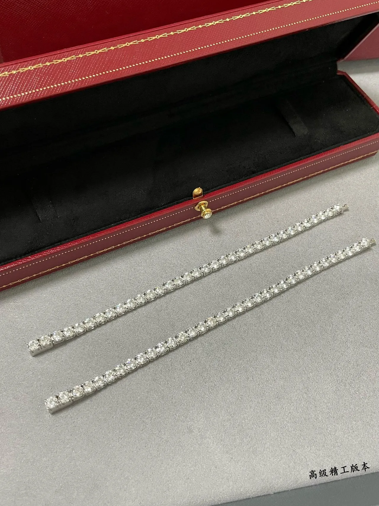 Cartier Silver Gold Channel-Set Single-Row Bracelet 6