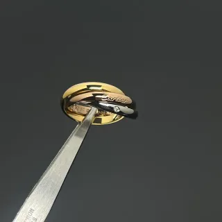 Cartier Trinity Triple Band Gold and Black Enamel Ring