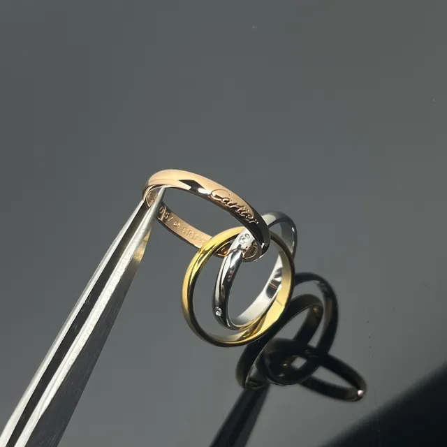 Anneau Cartier Trinity Triple Band Or et Noir Émaillé 5