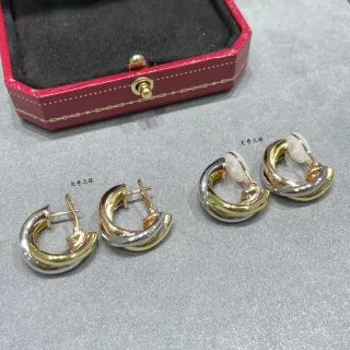 Cartier Trinity Triple Interlocking Hoop Earrings