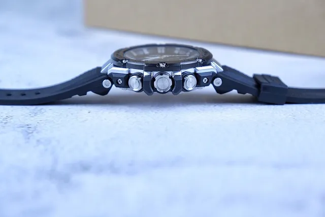 Casio Black Blue Rugged Stainless Steel Case Resin Strap Watch 5