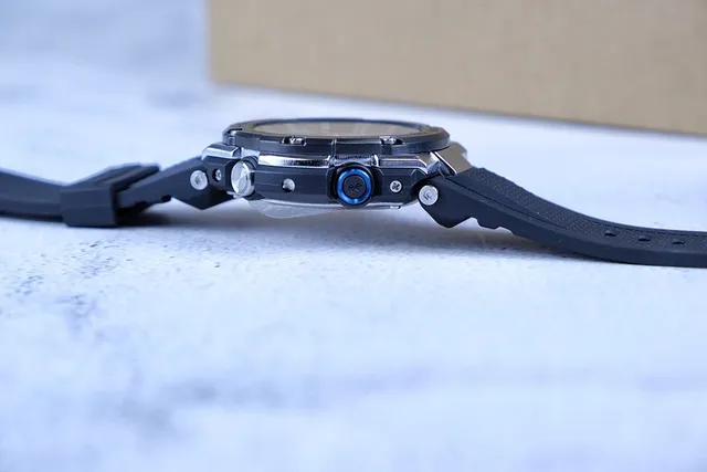 Casio Black Blue Rugged Stainless Steel Case Resin Strap Watch 6