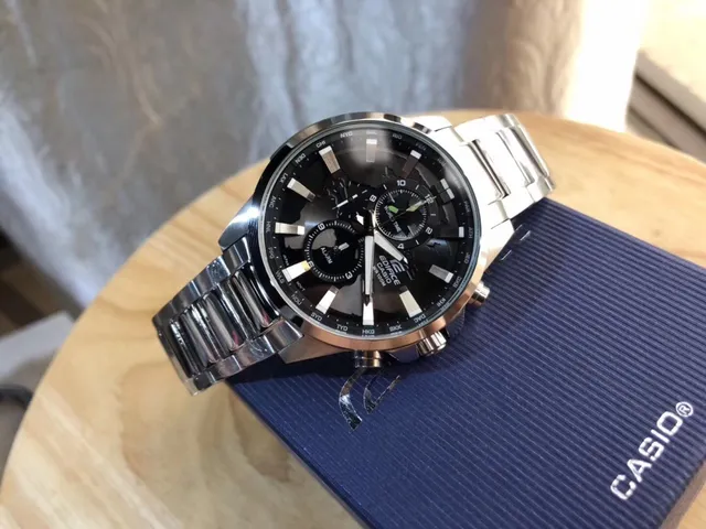 Casio Edifice Black Silver Multi-Functional Chronograph World Time Display Quartz Watch 3