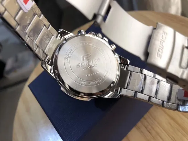 Casio Edifice Black Silver Multi-Functional Chronograph World Time Display Quartz Watch 6