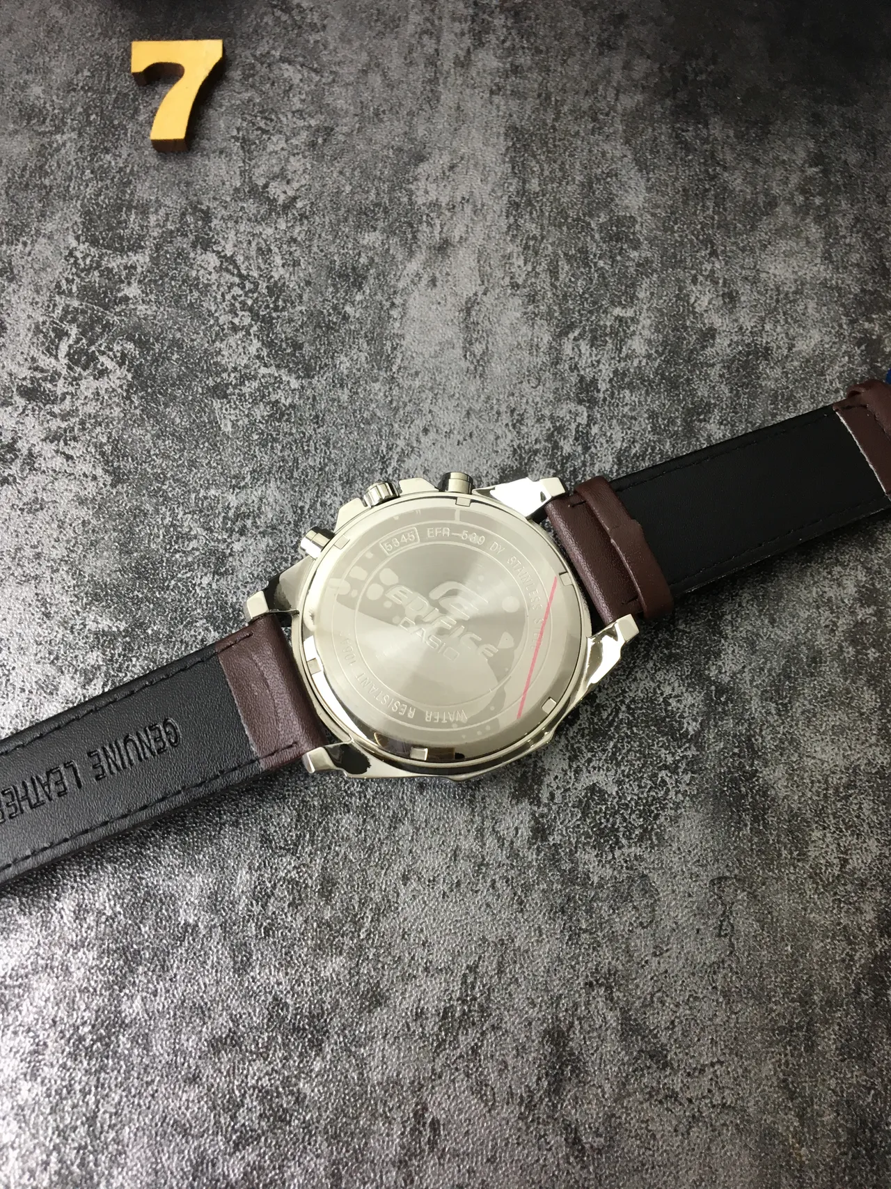 Casio Edifice Relógio Multi-Subdial Cronógrafo Aço Inoxidável Branco Marrom Dourado Dois Tons Rosa e Aço Inoxidável 4
