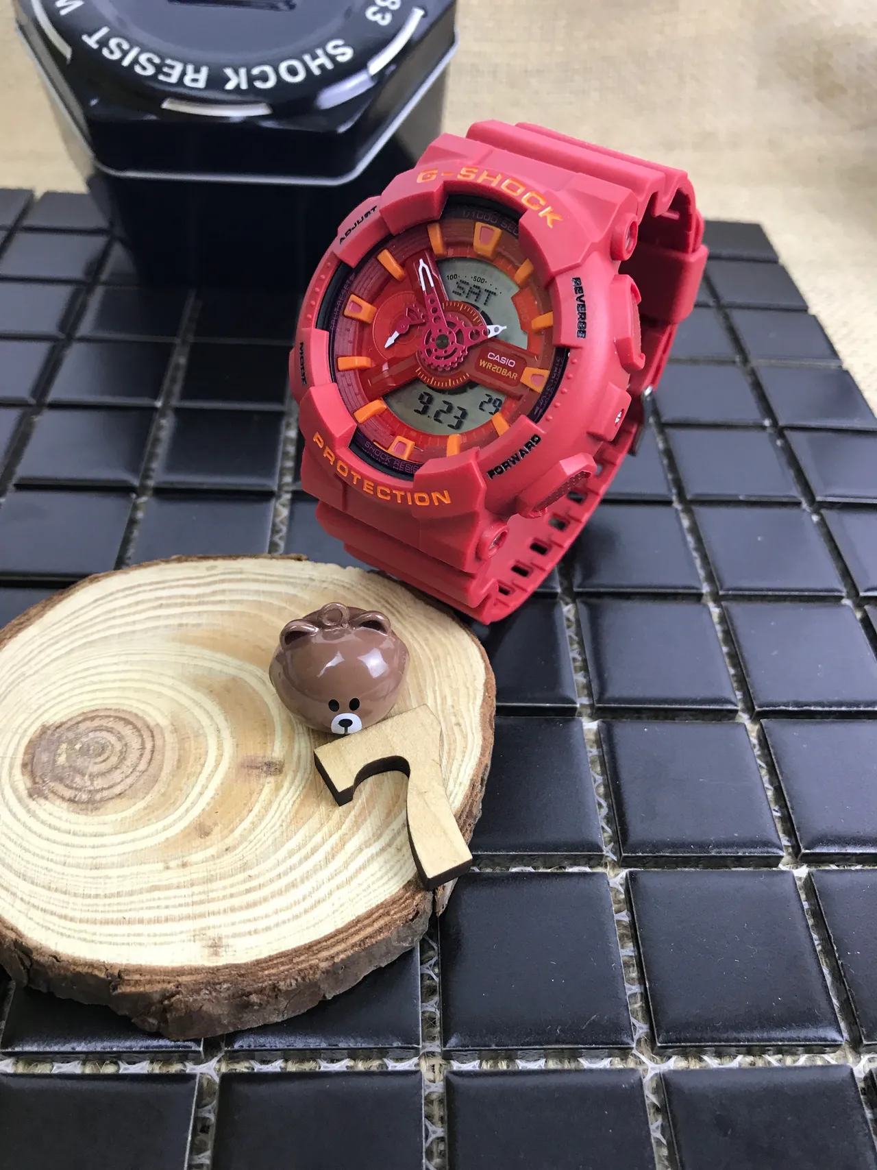 Casio G-Shock GA-100 Relógio Esportivo Laranja Coral Vermelho 9