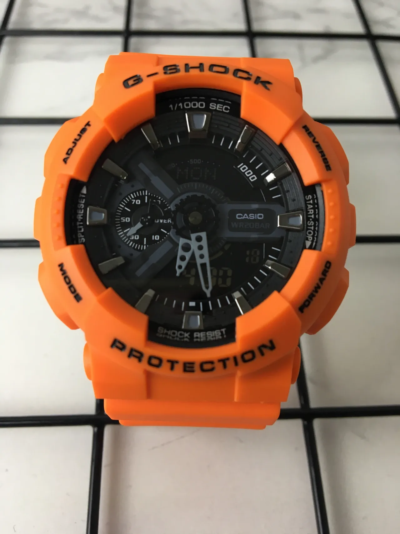 Casio G-Shock GA-100 Orange Resin Sports Watch 3