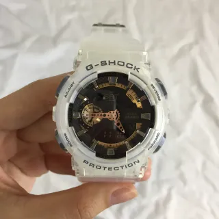 Casio G-Shock GA-110 Translucent White Black Gold Sports Watch