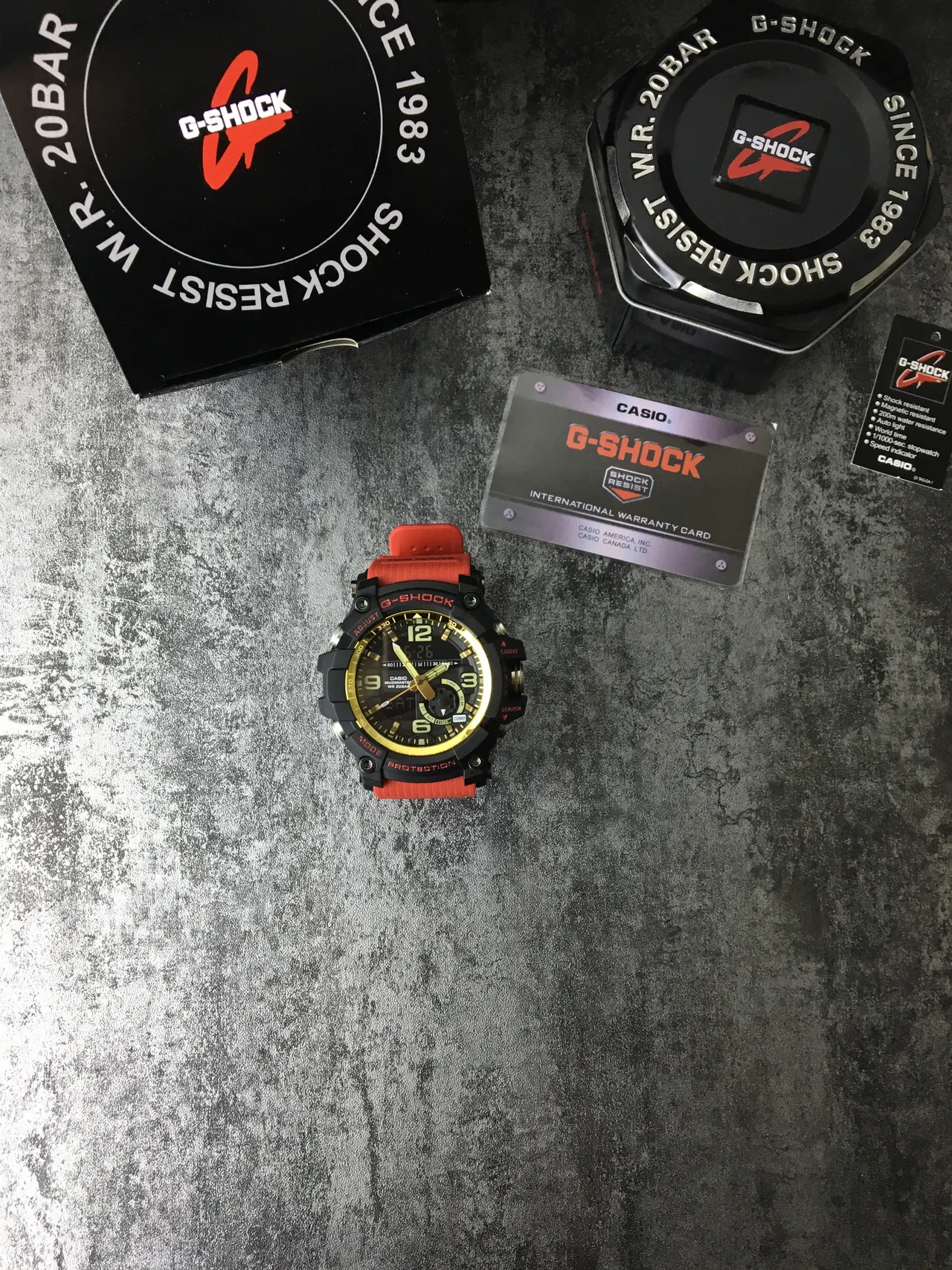 Casio G-Shock Mudmaster Black Gold Orange Sports Watch 6