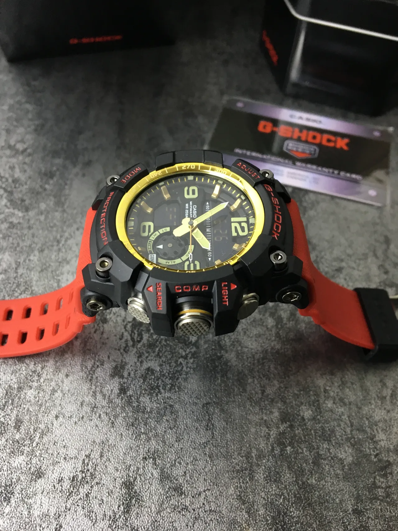 Casio G-Shock Mudmaster Black Gold Orange Sports Watch 3
