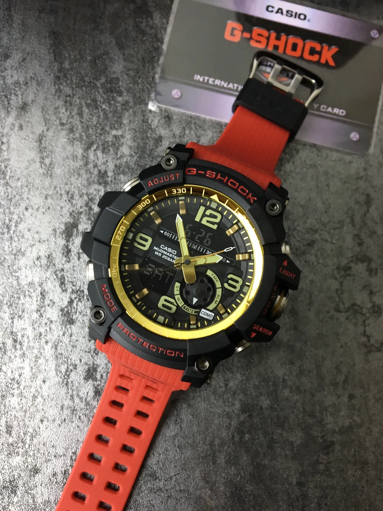 Casio G-Shock Mudmaster Black Gold Orange Sports Watch 4