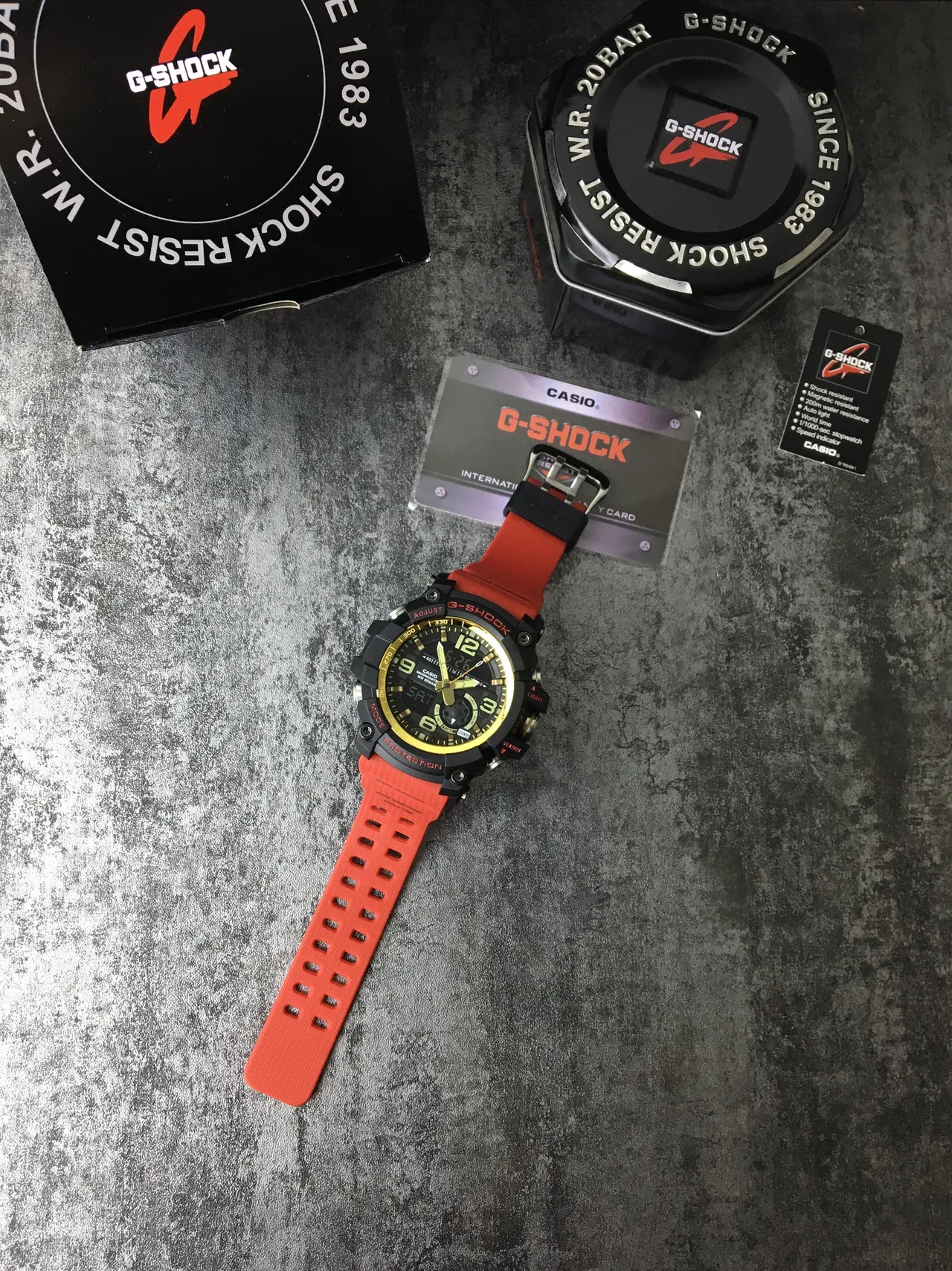 Casio G-Shock Mudmaster Black Gold Orange Sports Watch 5