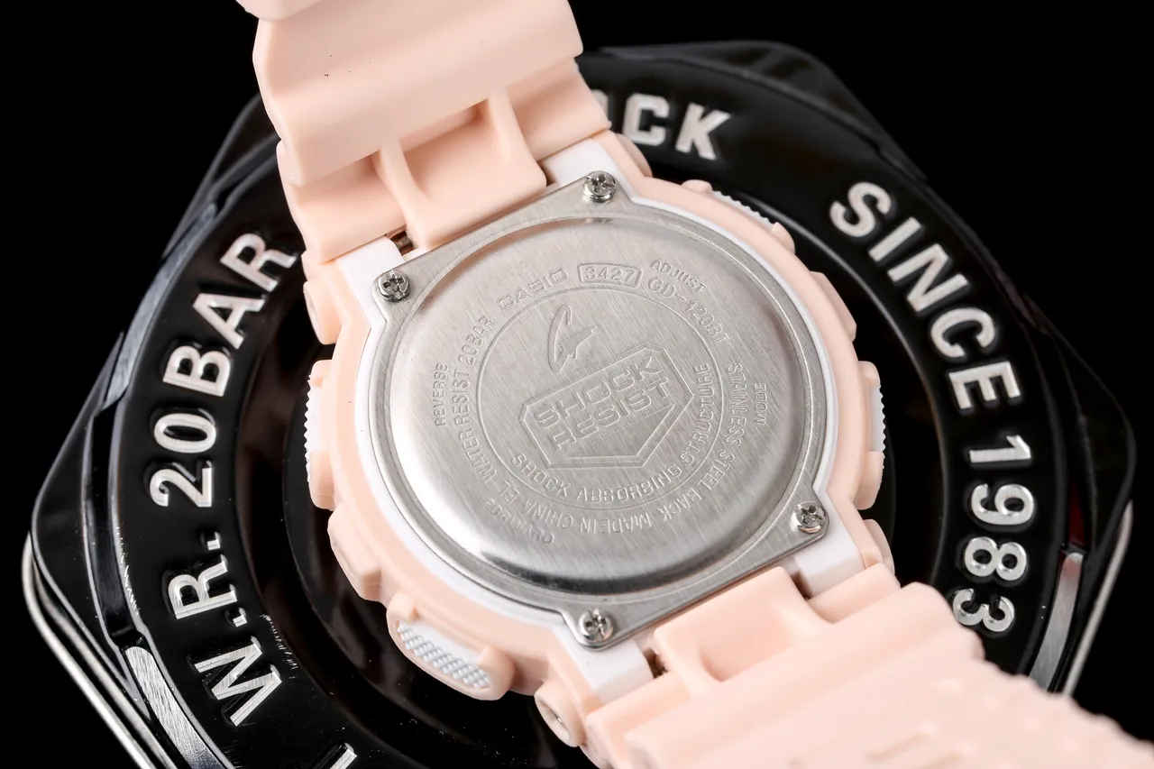 Casio G-SHOCK Pink White Rugged Resin Construction Digital LCD Display Quartz Watch 4