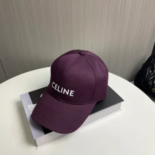 Celine Embroidered Logo Purple Baseball Cap