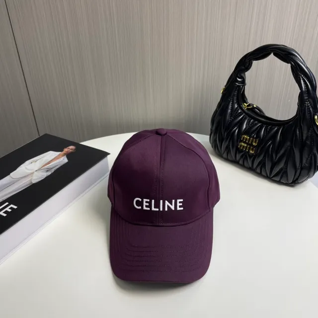 Celine ইমব্রয়ডার্ড লোগো বেজু বেসবল ক্যাপ 2