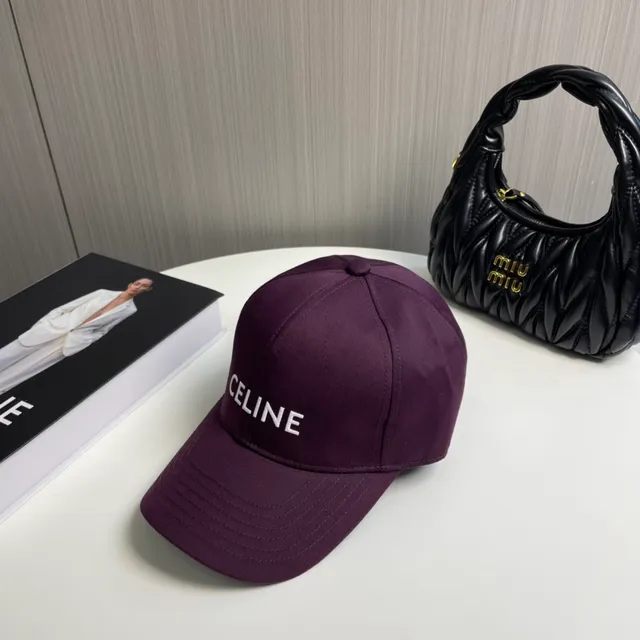 Celine ইমব্রয়ডার্ড লোগো বেজু বেসবল ক্যাপ 7