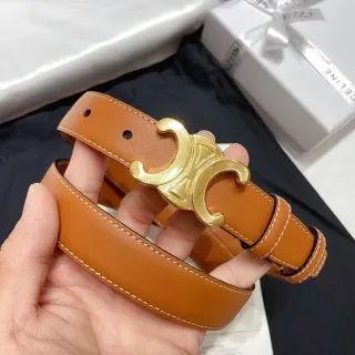 Celine Triomphe Belt Cuir Tan Boucle Or Or Mat Cuir Ceinture