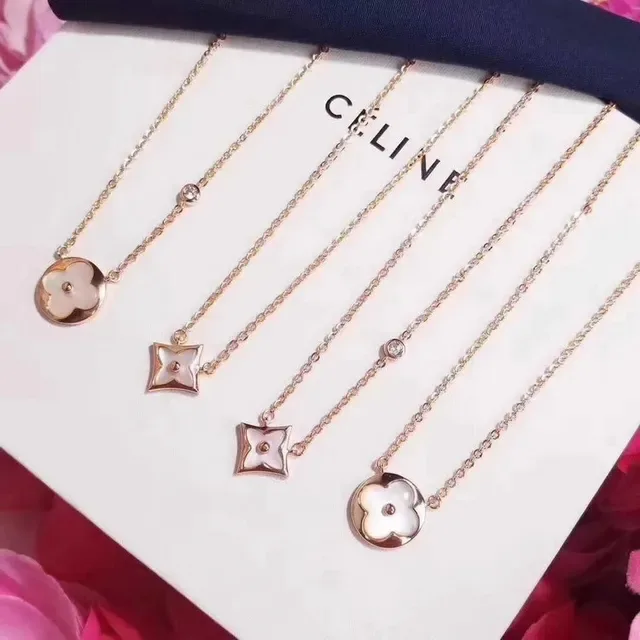 Céline Triomphe Floral Mother-of-Pearl Pendant Necklace 5
