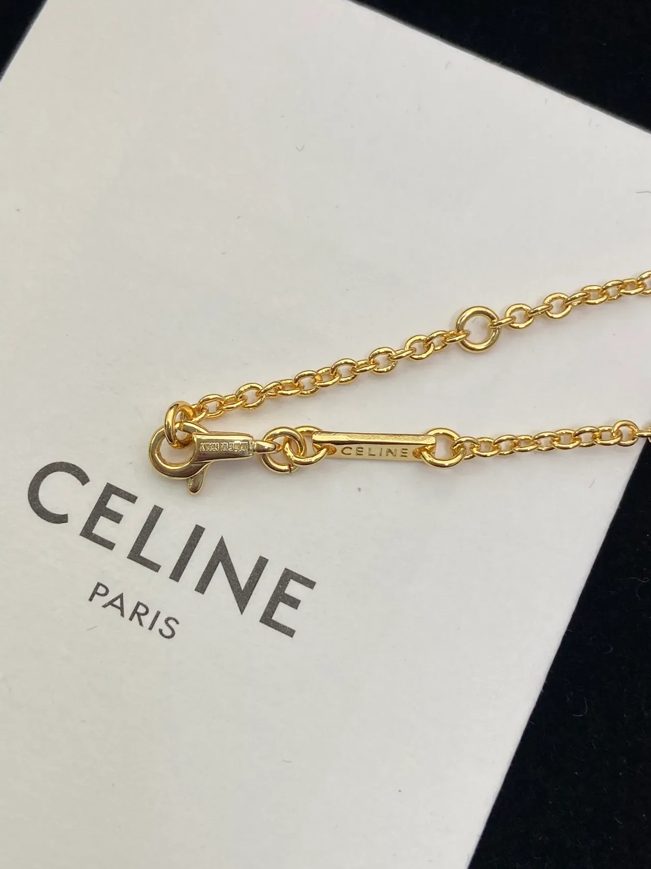 Celine Triomphe Bracelet Chaîne Motif Logo Ton Doré 2