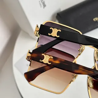 Celine Triomphe Rectangular Gold Frame Sunglasses
