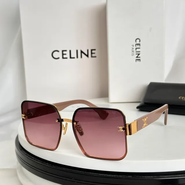 Celine Triomphe Rectangular Gold Frame Sunglasses 7