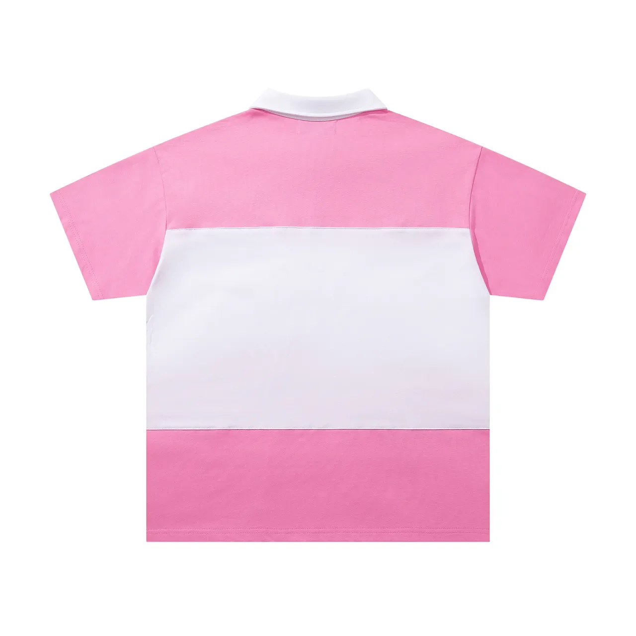 Champion Pink and White Color-Block Embroidered Polo Shirt 3