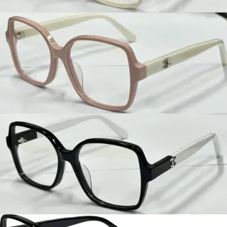 Chanel Beige Pink Thick Acetate Frame Square-Oval Hybrid Silhouette Optical Glasses