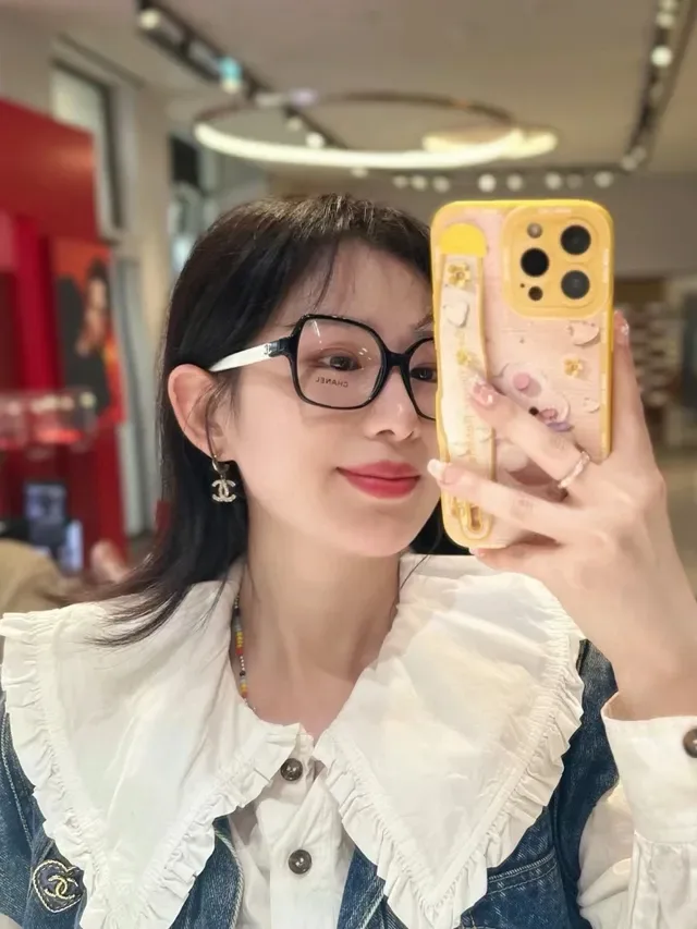 Chanel Beige Pink Thick Acetate Frame Square-Oval Hybrid Silhouette Optical Glasses 6