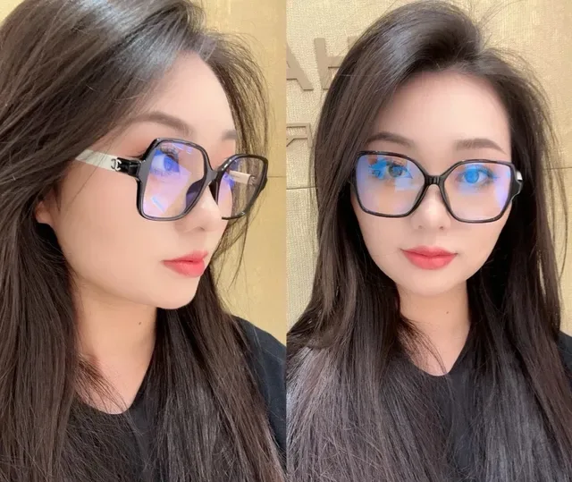 Chanel Beige Pink Thick Acetate Frame Square-Oval Hybrid Silhouette Optical Glasses 9