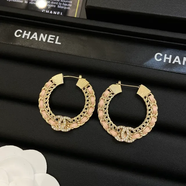 Chanel Camellia Gold Pink Braided Chain Woven Accents Necklace 5