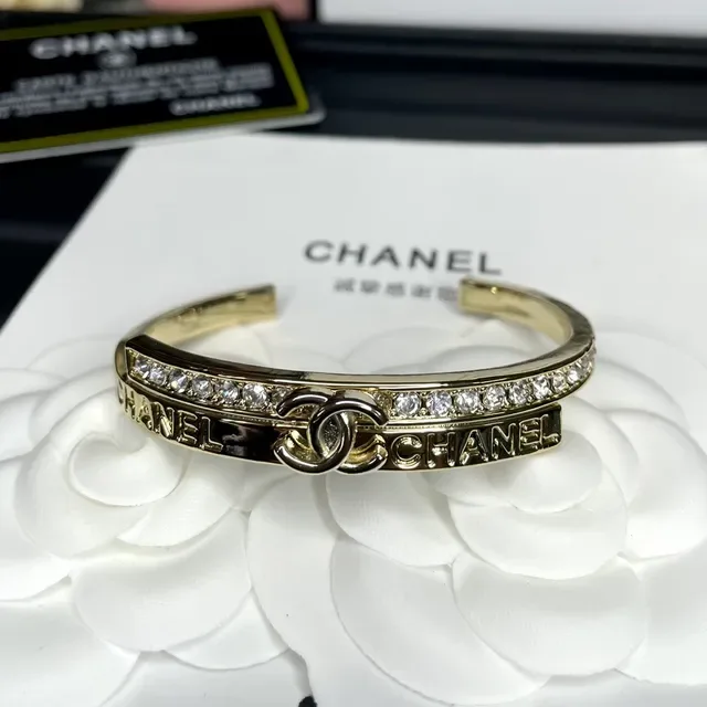 Chanel CC Crystal Logo Cuff Bracelet 3