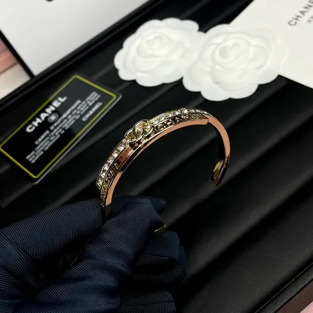 Chanel CC Crystal Logo Cuff Bracelet 4