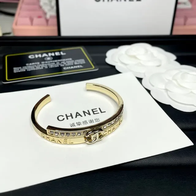 Chanel CC Crystal Logo Cuff Bracelet 8