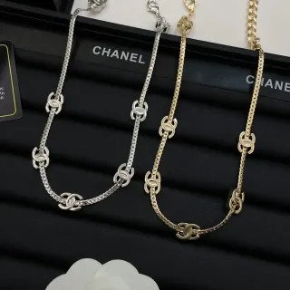 Chanel CC Logo Chain Necklace Silver and Gold Necklaces