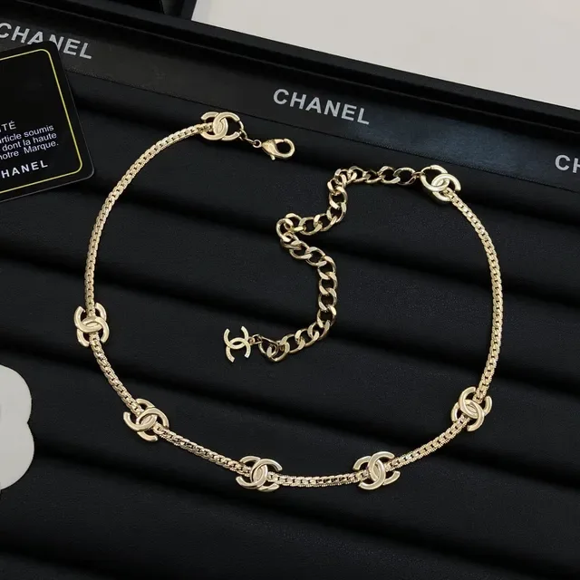 Chanel CC Logo Chain Necklace Silver and Gold Necklaces 2